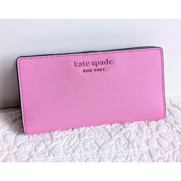 Kate Spade Bright Peony Large Slim Bifold Wallet - Picture 3 of 12